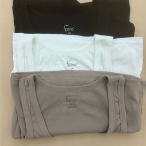 Felina Trio Tank Tops - Black, White, and Tan